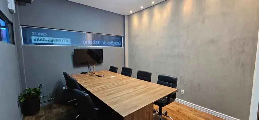 Estação de trabalho compartilhada no coworking 199 Offices em Campo Grande MS