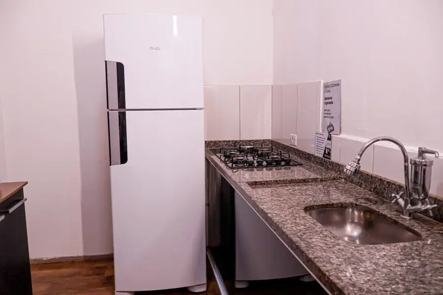 Copa e cozinha do 199 Offices em Campo Grande MS — infraestrutura completa para seu dia de trabalho
